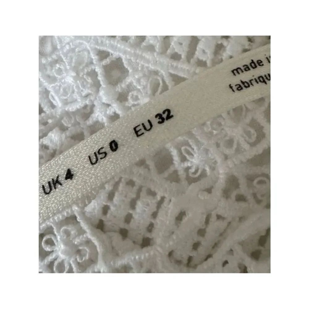 Anthropologie Ebba White Eyelet Midi Dress Size 0 - Picture 6 of 8